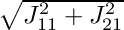 $\sqrt{J_{11}^2+J_{21}^2}$